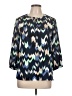 JM Collection 100% Polyester Chevron-herringbone Blue 3/4 Sleeve Blouse Size L (petite) - photo 1