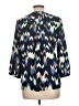 JM Collection 100% Polyester Chevron-herringbone Blue 3/4 Sleeve Blouse Size L (petite) - photo 2