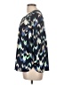 JM Collection 100% Polyester Chevron-herringbone Blue 3/4 Sleeve Blouse Size L (petite) - photo 5