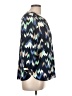 JM Collection 100% Polyester Chevron-herringbone Blue 3/4 Sleeve Blouse Size L (petite) - photo 4