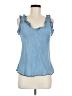 Unbranded 100% Lyocell Blue Sleeveless Blouse One size - photo 1