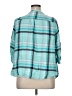 Catherines 100% Rayon Plaid Teal 3/4 Sleeve Button-Down Shirt Size 1X - photo 2