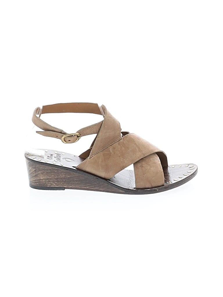 Pre-owned Calleen Cordero Wedges In Tan
