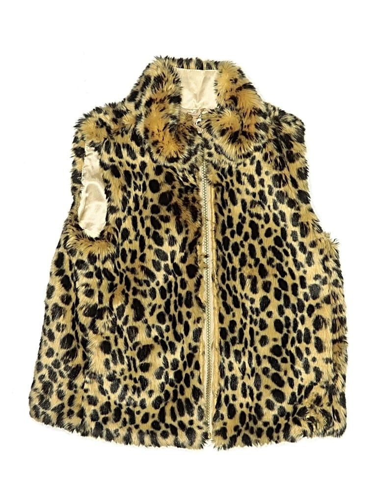 Pre-owned Crewcuts Kids' Faux Fur Vest In Gold