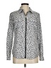 MICHAEL Michael Kors 100% Polyester Animal Print Silver Long Sleeve Blouse Size M - photo 1