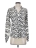 Haver + Blair 100% Polyester Print Ivory Long Sleeve Blouse Size XS - photo 1