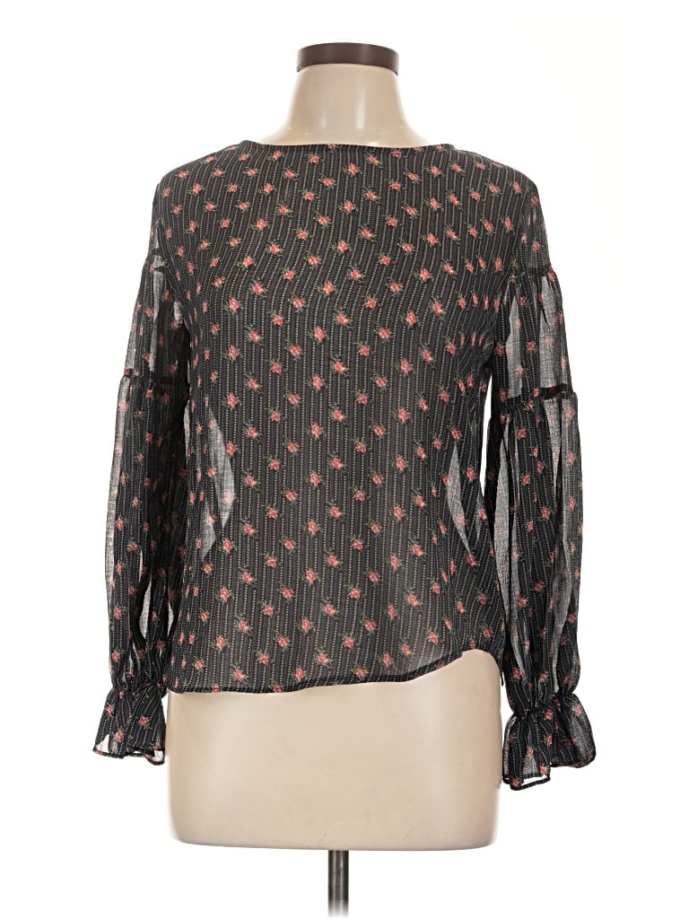 Pre-owned Assorted Brands Long Sleeve Blouse In Black