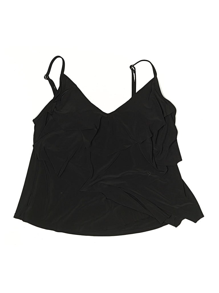 Pre-owned Aqua Green Swimsuit Top Black Swimwear