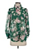Shein Floral Green 3/4 Sleeve Blouse Size 2 - photo 1
