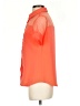 Moon Color Block Orange Short Sleeve Blouse Size S - photo 5