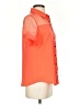 Moon Color Block Orange Short Sleeve Blouse Size S - photo 4