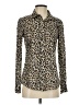 J.Crew Animal Print Brown Long Sleeve Blouse Size 2 - photo 1