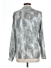 Calvin Klein 100% Polyester Metallic Silver Long Sleeve Blouse Size L - photo 2