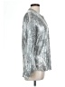 Calvin Klein 100% Polyester Metallic Silver Long Sleeve Blouse Size L - photo 4