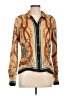 Dana Buchman 100% Silk Print Tan Blouse Size 12 Petite - photo 1