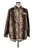 W118 by Walter Baker 100% Polyester Animal Print Brown Long Sleeve Blouse Size 1X - photo 1