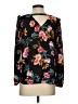 Ann Taylor LOFT 100% Polyester Floral Black Long Sleeve Blouse Size S (petite) - photo 2