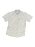 CRAFT + FLOW 100% Polyester Polka Dots Silver Short Sleeve Button-Down Shirt Size 8 - photo 1