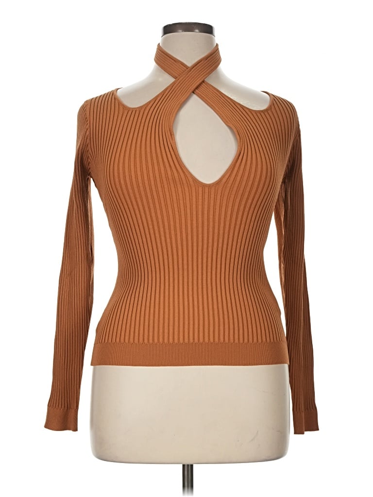 Minkpink Turtleneck Sweater In Brown