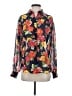 Liz Claiborne Collection 100% Polyester Floral Blue Long Sleeve Blouse Size 4 - photo 1