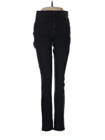 Madewell Tall 9" Mid-Rise Skinny Jeans in Black Frost: THERMOLITE&reg; Edition (view 1)