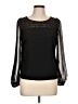 Candie's 100% Polyester Black Long Sleeve Blouse Size L - photo 1