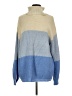 POPSUGAR 100% Acrylic Color Block Blue Pullover Sweater Size L - photo 1