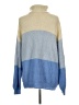 POPSUGAR 100% Acrylic Color Block Blue Pullover Sweater Size L - photo 2