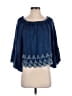 Elan 100% Rayon Blue Long Sleeve Blouse Size S - photo 1