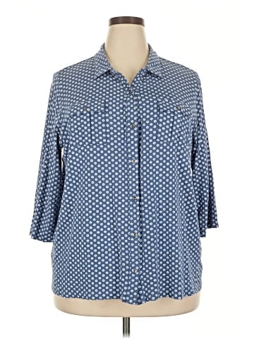 Hasting & Smith 3/4 Sleeve Button-Down Shirt (view 1)