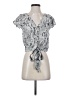 Express 100% Rayon Silver Short Sleeve Blouse Size XS - photo 1
