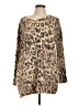Foreign Exchange 100% Polyamide Animal Print Tan Pullover Sweater Size L - photo 1