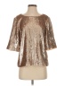 J.Crew 100% Polyester Metallic Gold 3/4 Sleeve Top Size 4 (tall) - photo 1