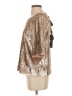 J.Crew 100% Polyester Metallic Gold 3/4 Sleeve Top Size 4 (tall) - photo 5