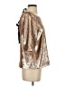 J.Crew 100% Polyester Metallic Gold 3/4 Sleeve Top Size 4 (tall) - photo 4