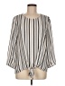 Ann Taylor LOFT 100% Polyester Stripes Gray 3/4 Sleeve Blouse Size M - photo 1