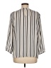 Ann Taylor LOFT 100% Polyester Stripes Gray 3/4 Sleeve Blouse Size M - photo 2