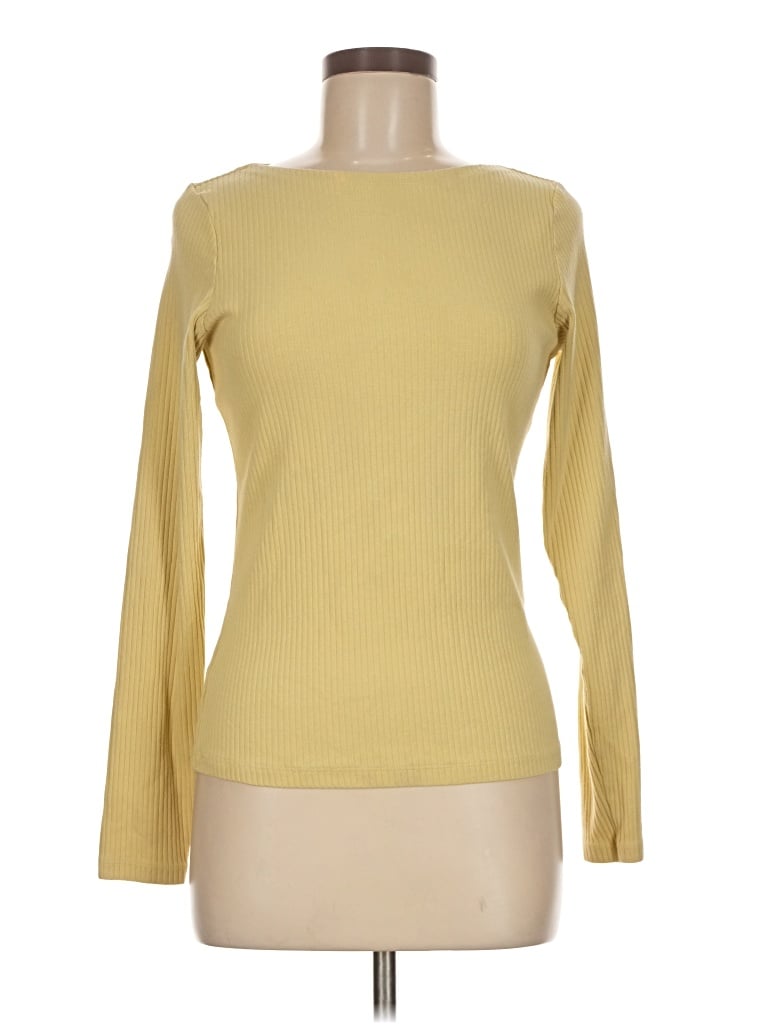 Pre-owned Uniqlo Long Sleeve T-shirt In Yellow