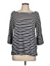 Pleione Stripes Black 3/4 Sleeve Top Size L - photo 1