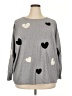Aaeda Hearts Gray Pullover Sweater Size 2X - photo 1