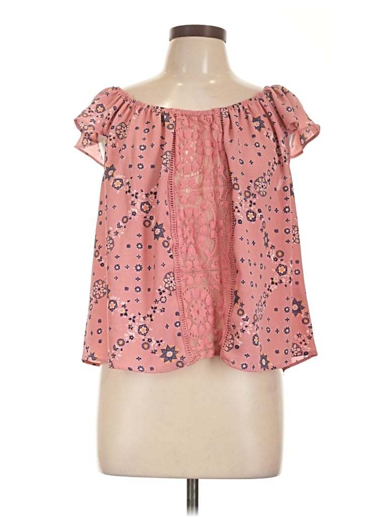 Pre-owned Rewind Short Sleeve Blouse In Pink