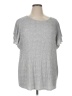 Adrianna Papell Silver Short Sleeve Top Size 1X - photo 1