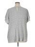 Adrianna Papell Silver Short Sleeve Top Size 1X - photo 2