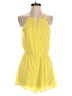 Lush 100% Polyester Solid Yellow Romper Size S - photo 1