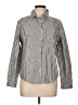Banana Republic Stripes Silver Long Sleeve Blouse Size L - photo 1