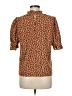 THML 100% Polyester Brown Short Sleeve Blouse Size M - photo 2