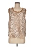 Ann Taylor 100% Polyester Tan Sleeveless Blouse Size M - photo 1