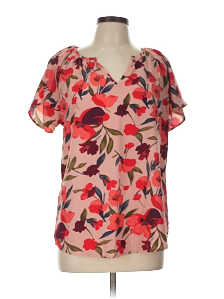 Pre-owned Dokotoo Short Sleeve Blouse In Pink