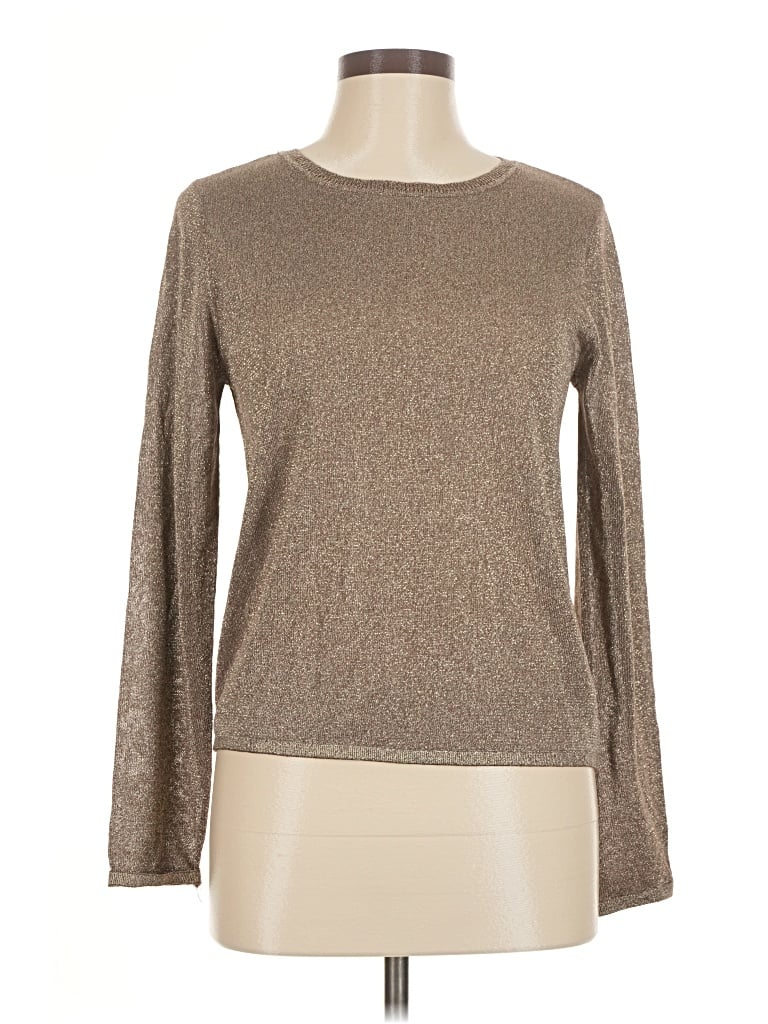 Pre-owned Halogen Long Sleeve T-shirt In Brown