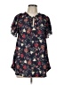 Lane Bryant Floral Blue Short Sleeve Blouse Size 10 - 12 Plus - photo 1